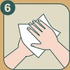 Dry with a paper towel or air dry and avoid using a wiping towel