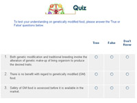 Quiz on GM Food