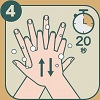 徹底搓手20秒，包括前臂、手腕、手掌、手背、手指及指甲底下