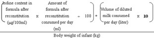 formula ( µg/kg body weight/day)