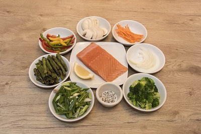 Pan-seared Salmon with Sautéed Assorted Vegetables