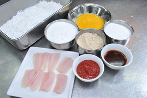 Fried Fish with Sweet and Sour Sauce - Frozen Sole Fillets Must be Defrosted Thoroughly