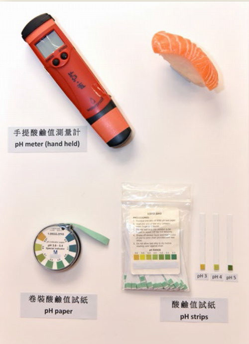 Some tools for measuring pH of sushi rice