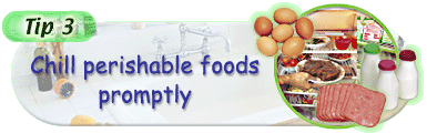 Chill perishable foods promptly