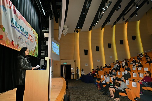 Dr WONG Wang, Christine, Controller, Centre for Food Safety, delivered opening speech in the seminar